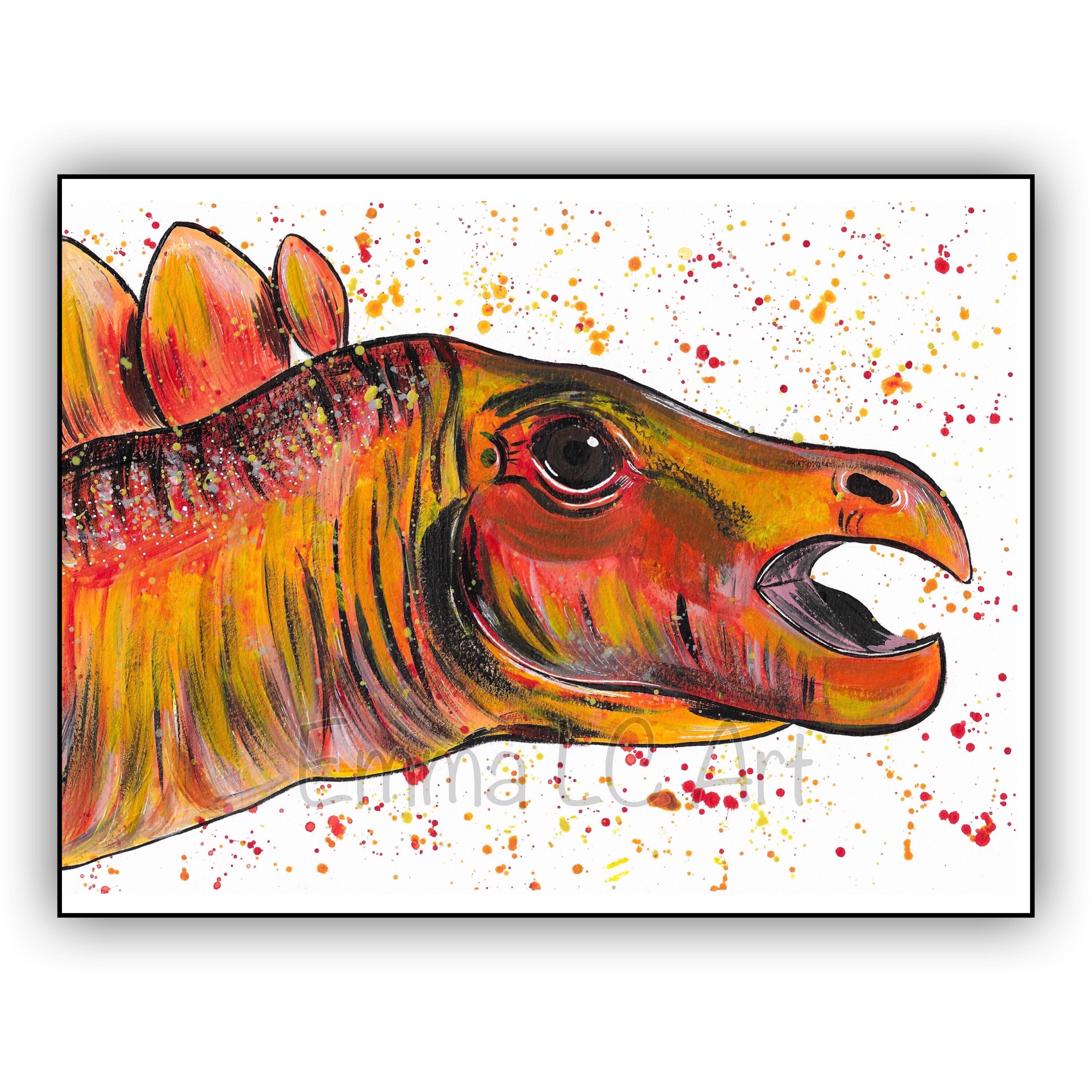 Dinosaur Art Print Dinosaur Artwork Wall Art Dinosaur Etsy