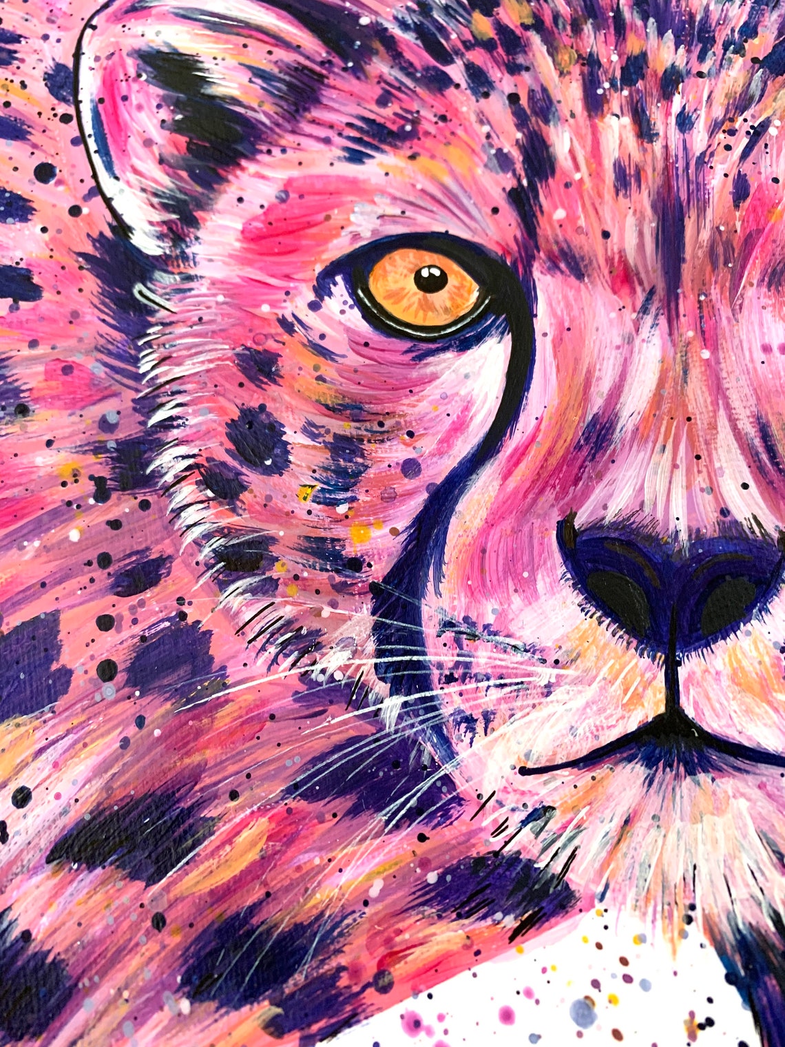 Lizzie Cheetah Art An Original Abstract Acrylic Painting of Etsy