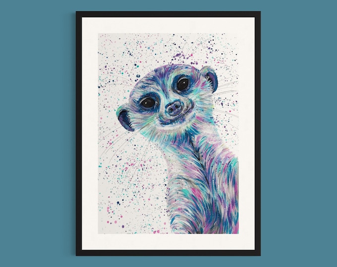 Meerkat Art Print ‘Mervin’