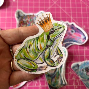 Fairytale Frog Prince Sticker: Glossy Vinyl Decal