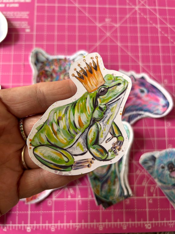 Fairytale Frog Prince Sticker: Glossy Vinyl Decal