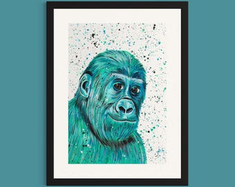 Gorilla Art Print ‘Kevin’