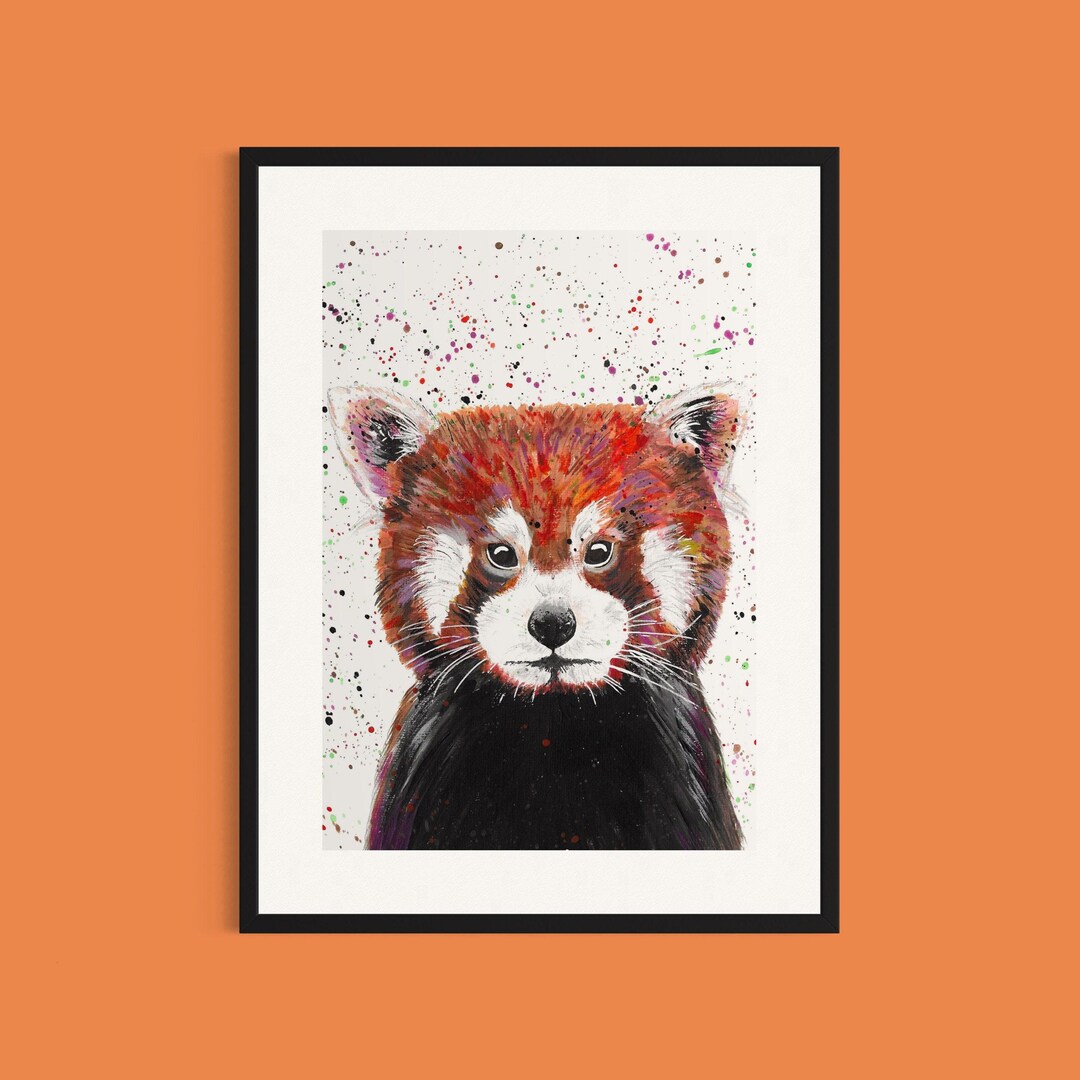 Red Panda Art Print ‘eddie’, Wildlife Decor, Animal Wall Art, Cute ...