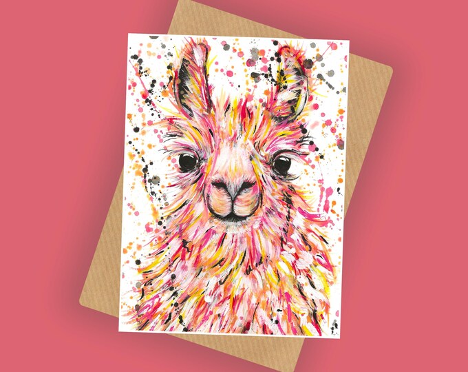 Llama Greetings Card