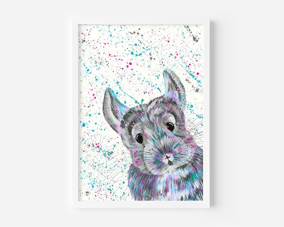 Chinchilla Original Painting, Cute Animal Art, Acrylic Painting, Chinchilla Artwork, Wall Art, Chinchilla Gifts, Home Decor, Unique Wall Art