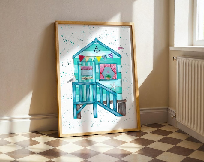 Beach Hut Art Print