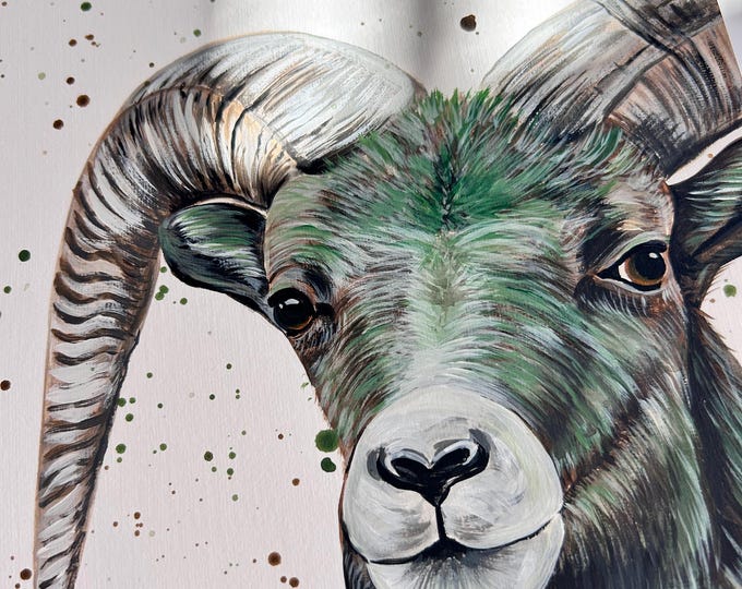 Ram Sheep Original Painting