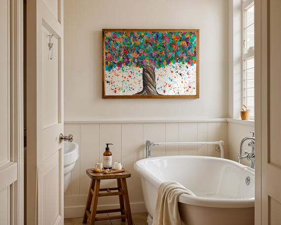 Vibrant Rainbow Tree Art Print