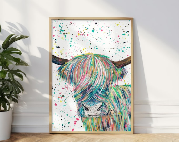 Highland Cow Art Print ‘Roland’