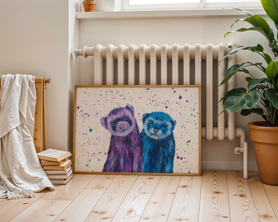 Ferrets Art Print, ‘Olive & Oscar’