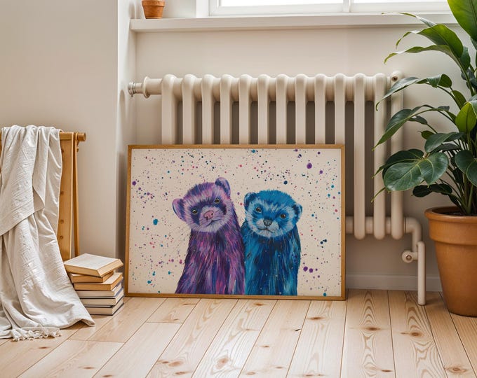 Ferrets Art Print, ‘Olive & Oscar’