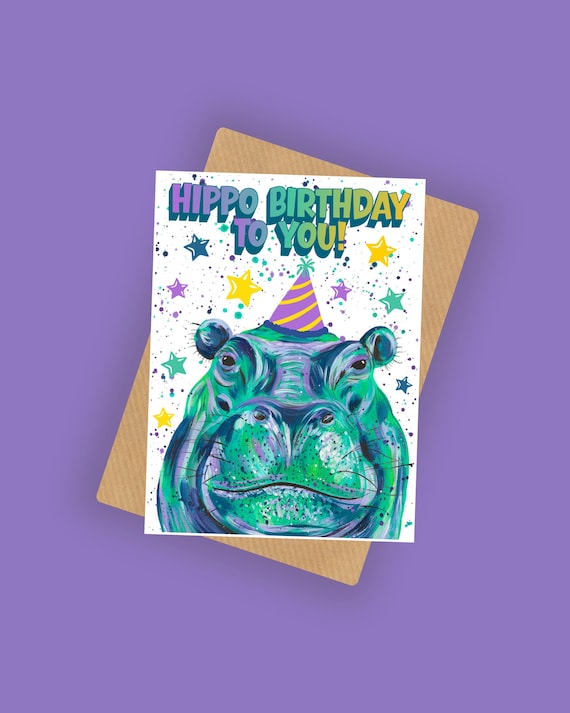 Hippo Birthday Card