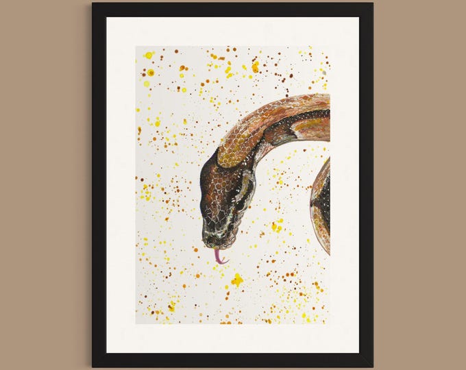 Python Snake Art Print ‘Noodles’