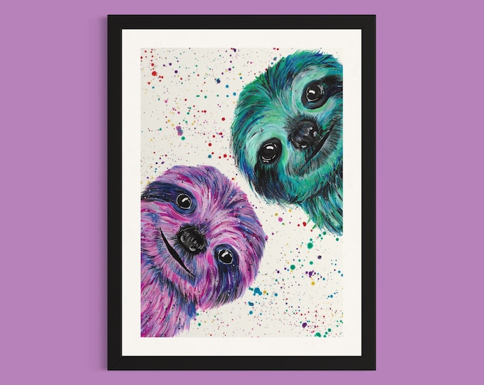 Sloth Art Print ‘Otto & Nancy’