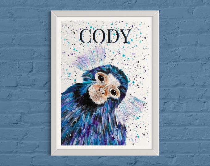 Personalised Marmoset Monkey Art Print