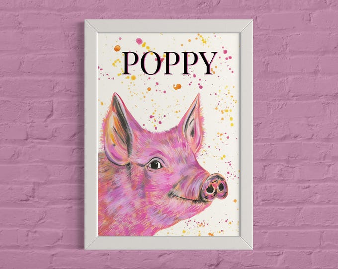 Personalised Pig Print
