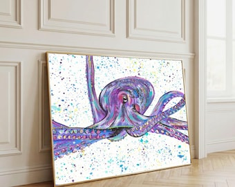 Octopus Art Print 'Olga': Coastal Nursery Wall Decor
