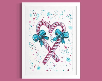 Christmas Candy Canes Art Print