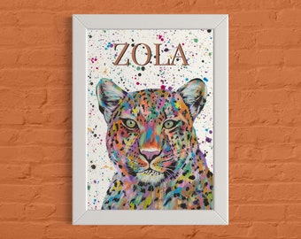 Personalised Leopard Art Print