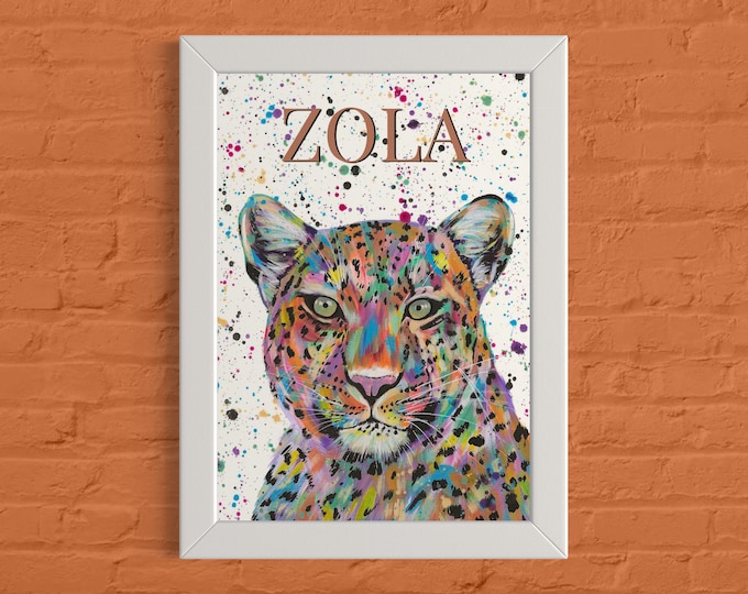 Personalised Leopard Art Print