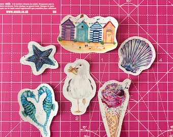 Holiday Memories Sticker Pack: Beach House, Starfish, Ice Cream