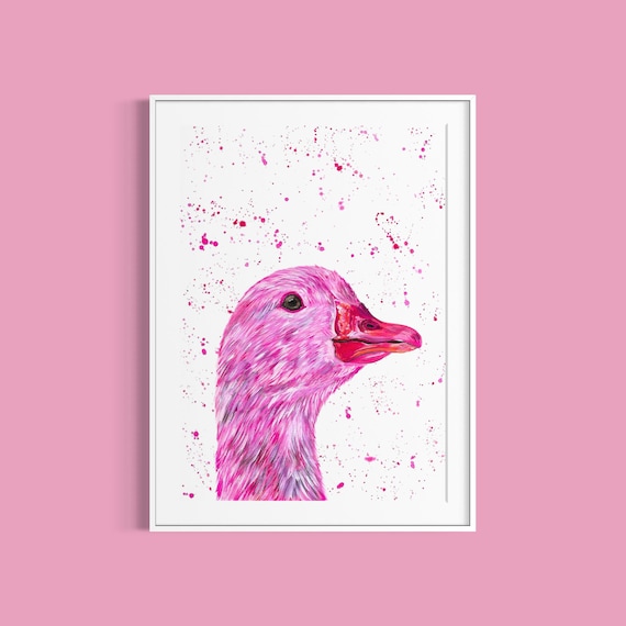 Printable Pink Goose Art Print