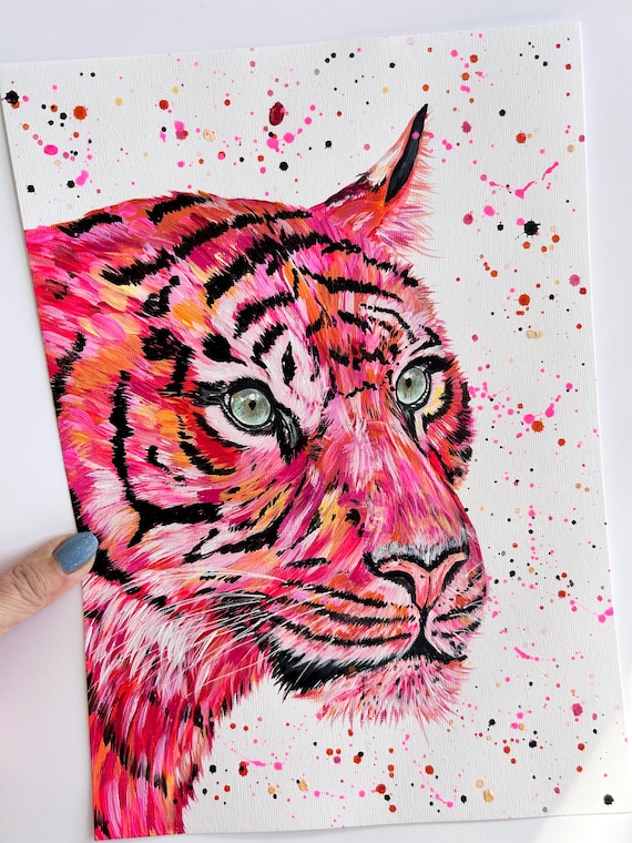 Hot Pink Tiger Original Painting