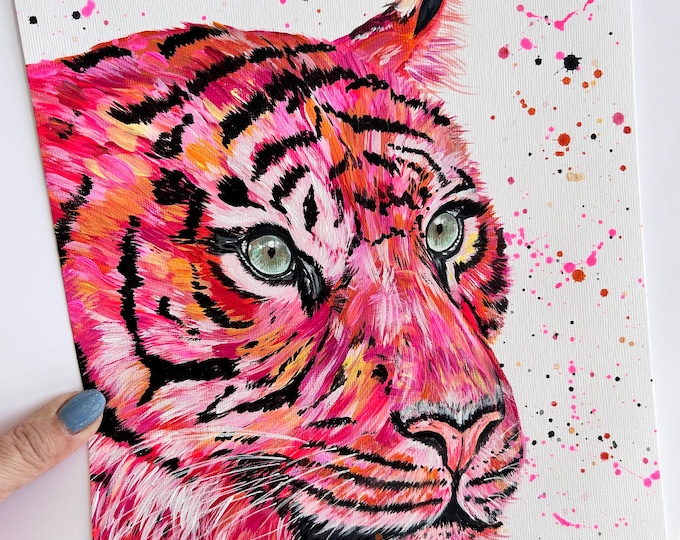 Hot Pink Tiger Original Painting