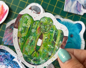 Tree Snake Vinyl Sticker: Reptile Decal for Laptop, Journaling