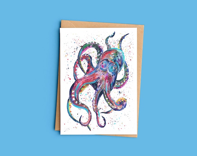 Octopus Blank Greeting Card ‘Ollie’