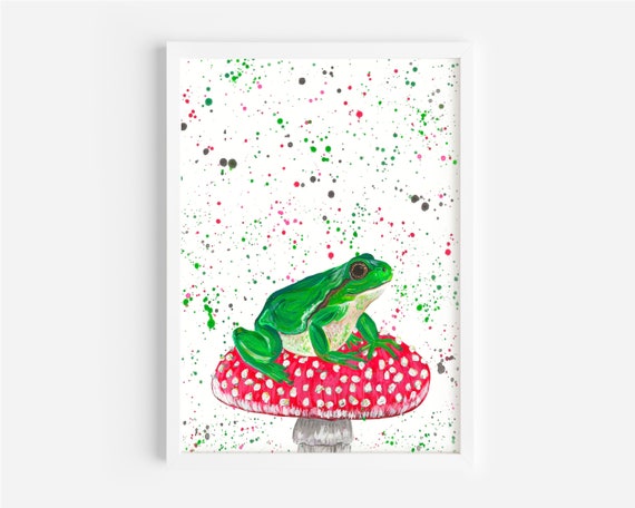Frog on a Toadstool Original Painting