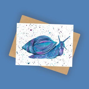 Carte de voeux vierge escargot africain « Germe », A6 10 x 15 cm Carte vierge avec oeuvre d'art par Emma LC, carte escargot, carte d'anniversaire, carte vierge