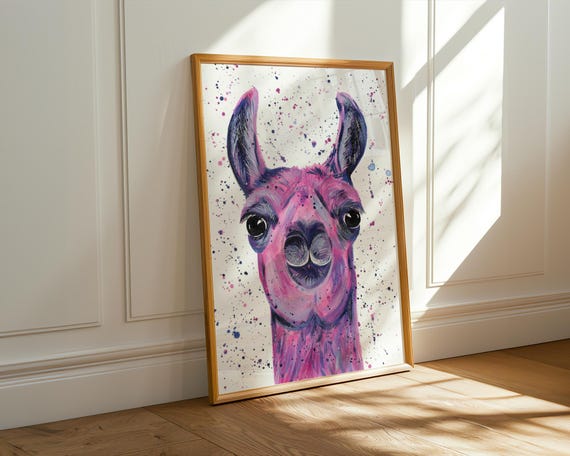 Llama Art Print ‘Lottie’