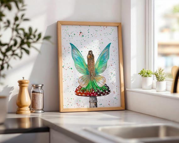 Mushroom Forest Fairy Art Print