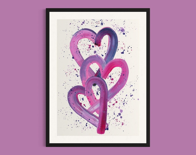 Hearts Trio Art Print