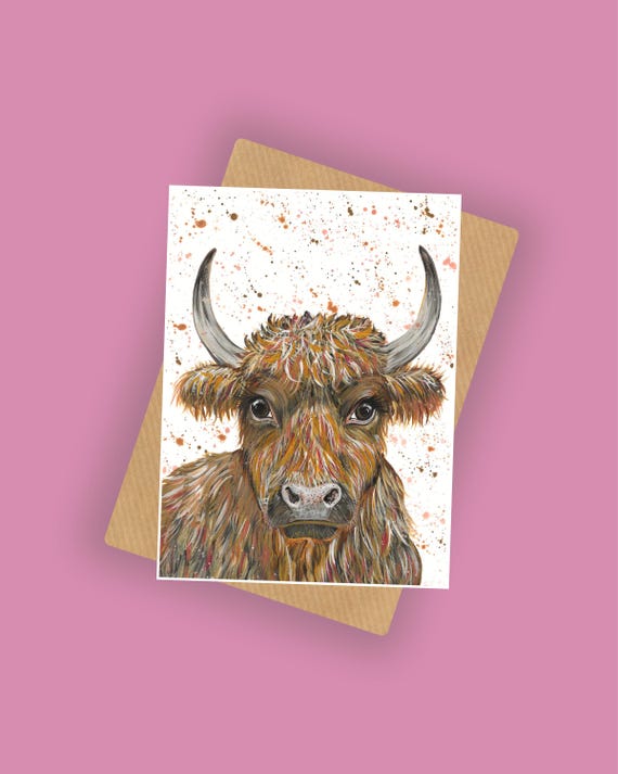 Highland Cow Greetings Card