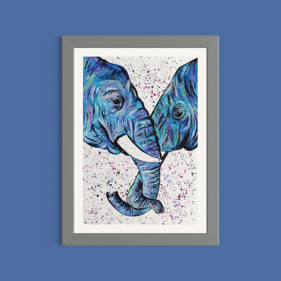 Elephant Couple Art Print
