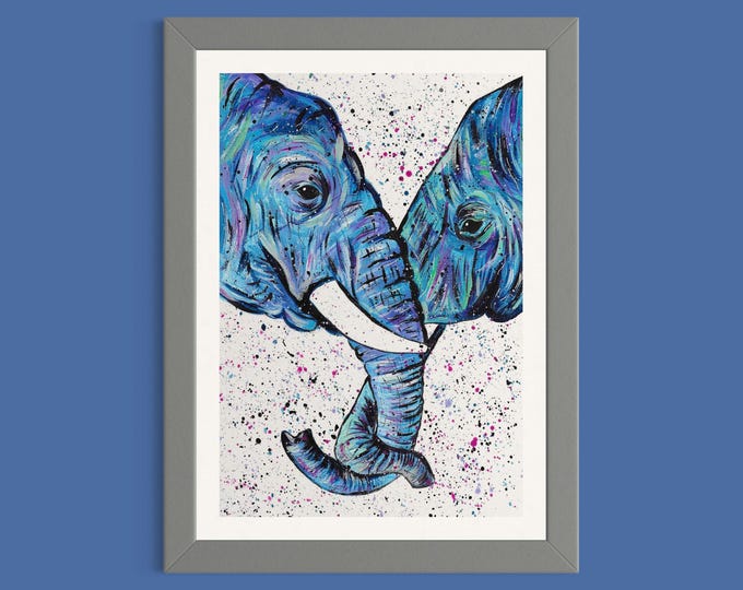 Elephant Couple Art Print