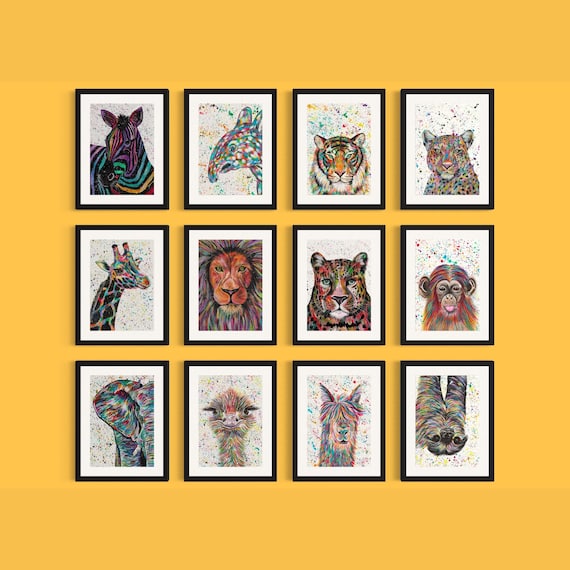 Rainbow Animal Art Prints