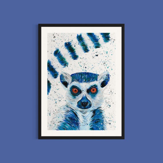 Lemur Art Print ‘Larry’