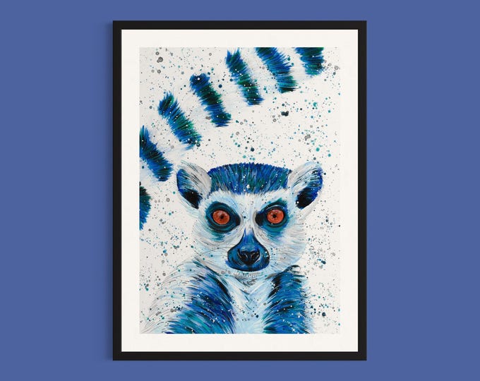 Lemur Art Print ‘Larry’