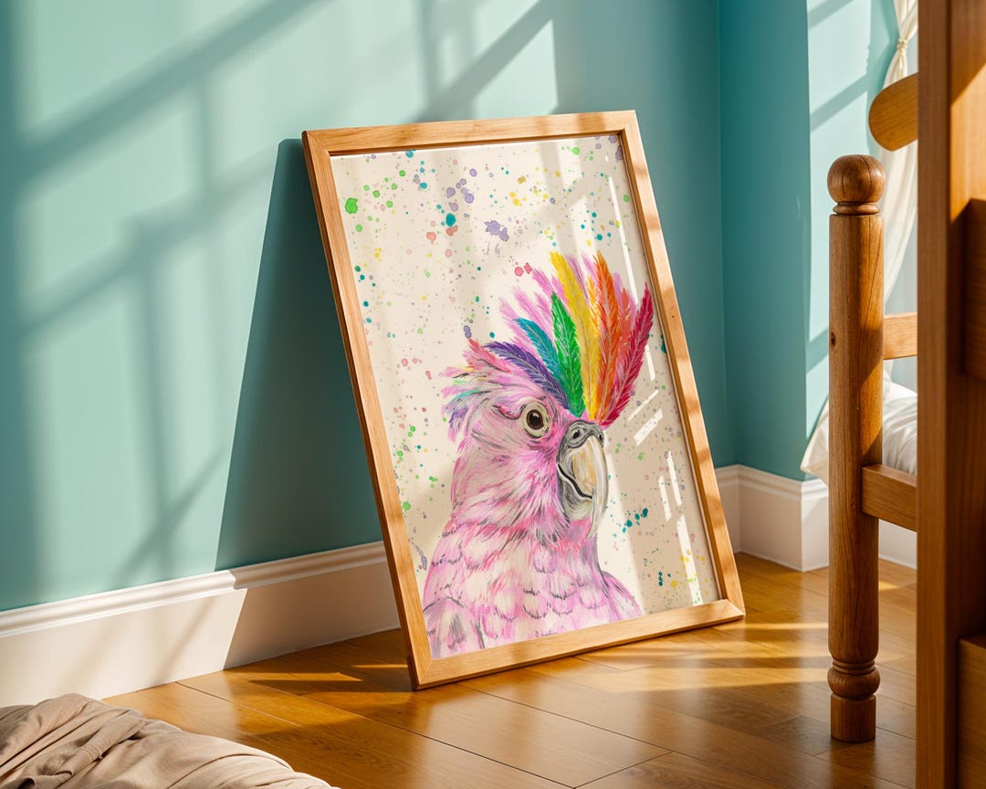 Pride Cockatoo Art Print: Rainbow Parrot Painting, Eclectic Decor - Etsy