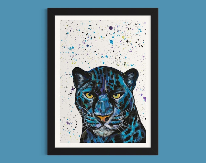 Black Jaguar Art Print ‘Jaco’