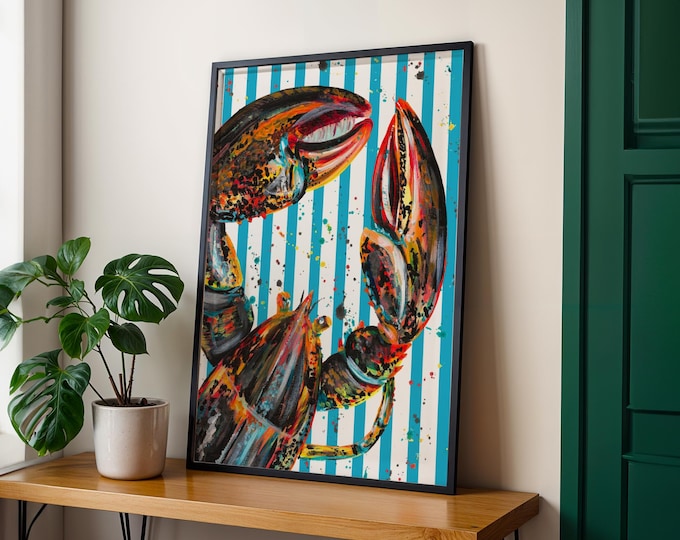 Striped Lobster Art Print