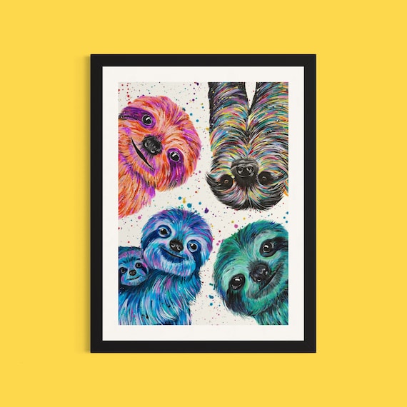 Sloth Party Art Print
