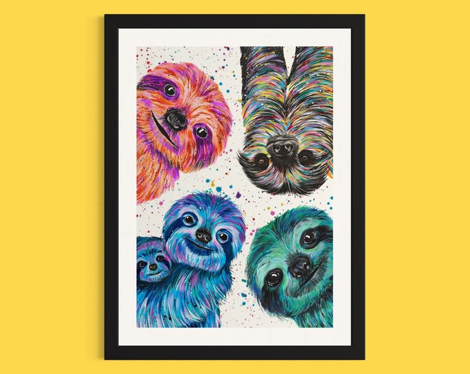 Sloth Party Art Print