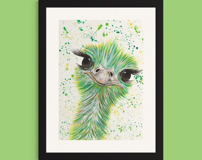 Ostrich Art Print ‘Frank’