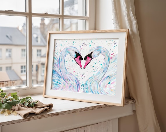 Swan Lovers Art Print
