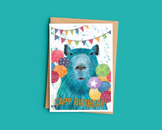 Capybara Birthday Card