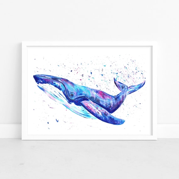 Whale Art Print Alice A Humpback Whale Acrylic Original | Etsy